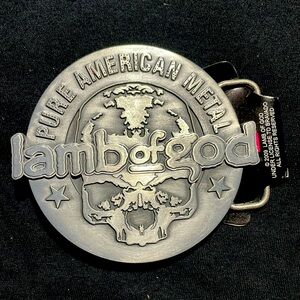 LAMB OF GOD PURE AMERICAN METAL BELT BUCKLE